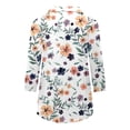 thumbnail image 4 of RKSTN Chemisiers Décontractés Boho à Imprimé Floral pour Femmes, Col en V, Manches Longues, Automne, Hauts à Imprimé Floral, Blouses Amples, Chemises, 4 of 6