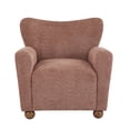 thumbnail image 2 of Noble House confortable fauteuil Wingback, tapisserie Boucle avec Design Wingback élégant, corail, teck, 2 of 9