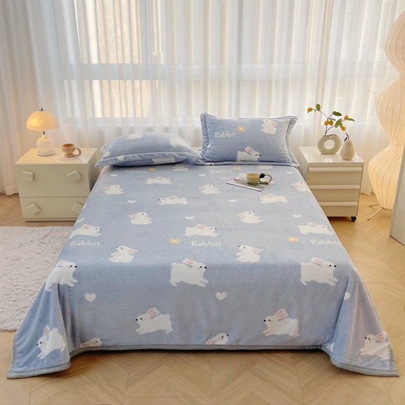 Couverture Matelassée en Velours Corail de Vison à Double Face pour Literie d'Hiver, Jeté Super Doux et Confortable