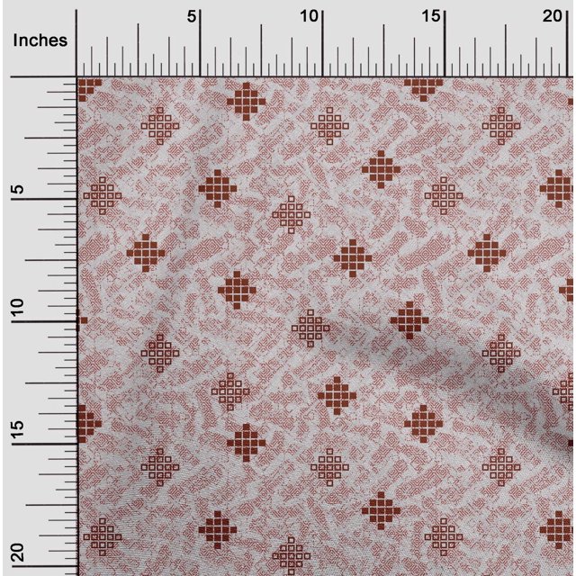 oneOone Silk Tabby Dark Red Fabric Geometric Texture Craft Projects Decor Fabric Printed By The Yard 42 Inch Wide