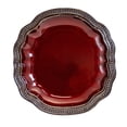 thumbnail image 2 of Elama Ensemble de Vaisselle de Table Ronde Ovale en Grès, 16 Pcs, Rouge Foncé avec Accents Bronze, 2 of 4