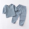 thumbnail image 2 of Birdeem Chemises pour Filles Mode Filles et Garçons Hauts Décontractés à Manches Longues Col Rond Col Bouton Ensembles de Pantalons Longs Unis, 2 of 12