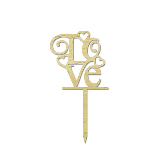 Love Custom Cake Topper With Two Hearts Personalized Rustic Wooden Cake Topper Cake Decoration 5 Inches Wide