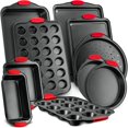 thumbnail image 1 of NutriChef Kitchen Deluxe Oven Non Stick Gray Carbon Steel 10 Piece Bakeware Set, 1 of 7