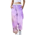 thumbnail image 2 of Pants for Women, Women Fashion Color Blocked Printed Drawstring Pants, 2 of 5