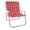 Bande Rouge et Blanche, variante sur Lawn Chair USA - Chaise Classique Pliante en Aluminium à Sangles - Chaise d'Extérieur Durable, Portable et Confortable - Idéale pour le Camping, les Sports et les Concerts - Rayure Beige
