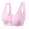 thumbnail image 3 of Virmaxy 2PC Womens Wireless Bra Oversized Gathering Comfortable Breathable Underwear Everyday Bra 2PC Comfortable Lace Breathable Bra Underwear No Rims Pink-2 L, 3 of 5