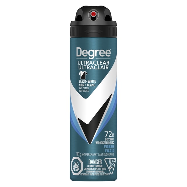 Degree Men Antiperspirant Dry Spray UltraClear Black+White, 107 g