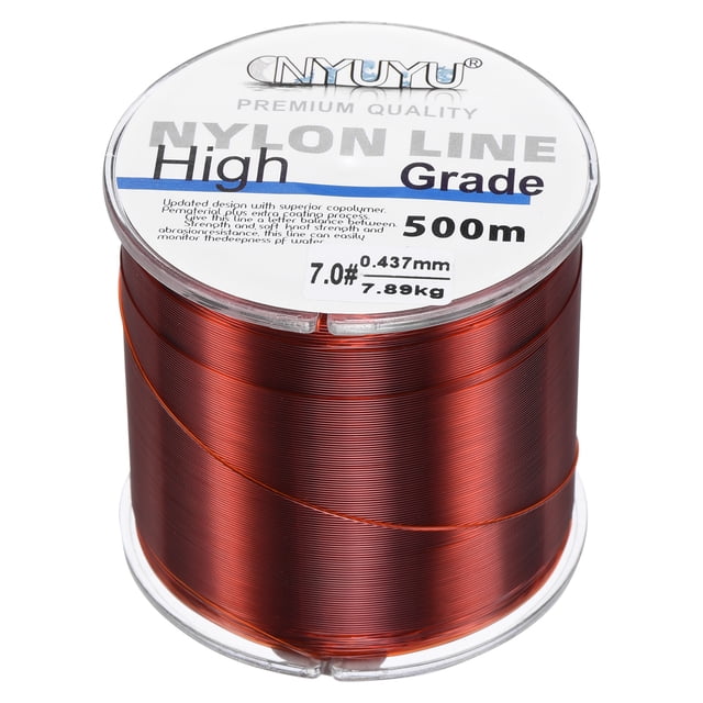 Uxcell Ligne de Pêche en Nylon Monofilament Enduit de Fluorocarbone 547Yard 17Lb Rouge Vin