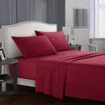 thumbnail image 1 of Topcobe Ensemble de Draps de Lit Taille Simple Couleur Unie pour Adultes Adolescents, Rouge Vin, 1 of 4