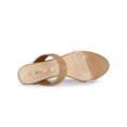 thumbnail image 4 of BLISSFUL STEP Women's Dual Clear Strap Block Heels Slides Sandals Nude (Size 6), 4 of 6