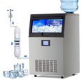 thumbnail image 1 of IdealHouse Commercial Grade Ice Maker Machine100lbs/24H,2 Water Inlet Modes,Stainless Steel Under Counter Ice Machine with 33lbs Storage Bin,Freestanding Ice Maker 50Pcs/Cycle, 1 of 6