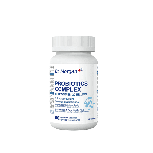 Dr. Morgan Women's Probiotic Supplement – 20 Billion CFU, 9 Strains with Prebiotics & Bilberry – Gut Health & Digestive Support – 60 Capsules