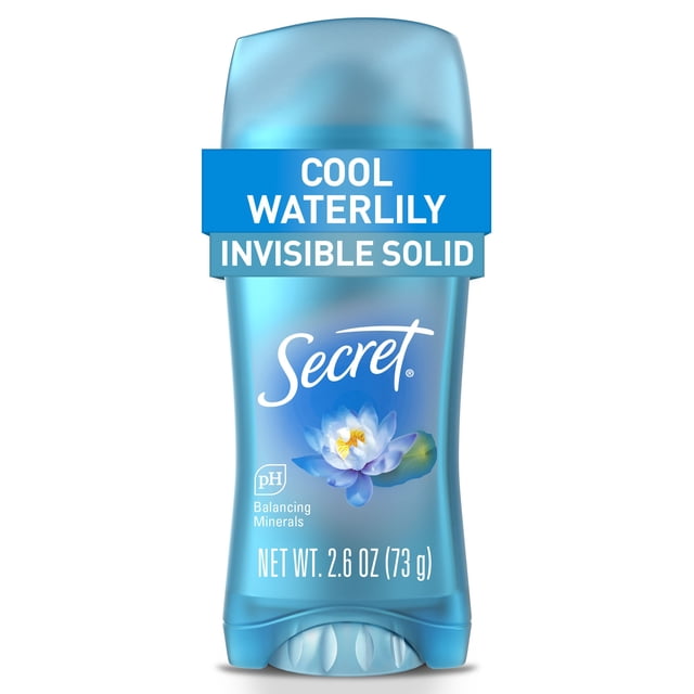 Secret Invisible Solid Antiperspirant and Deodorant, Waterlily Scent