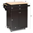 thumbnail image 4 of Giantex Kitchen Island w/Storage Cabinets, Trolley Cart w/Adjustable Height Shelves & Wheels, Spice Rack, Towel Rack, Espresso, 4 of 10