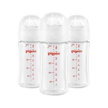Pigeon - Glass Baby Bottle 8oz (3-Pack) with M Nipple 3M+