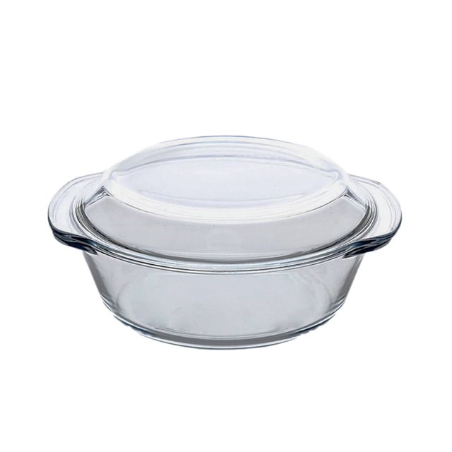 Huanglei Bol en Verre pour Four, Couvercle Alternatif, Rond, Micro-Ondes, Lave-Vaisselle, Ustensiles de Cuisine, Batterie de Cuisine, Durable, Résistant à la Chaleur, Plateau de Cuisson en Verre, Batterie de Cuisine pour Cuisson, Rôtissage, Cuisson, Grande Capacité, Cuisson