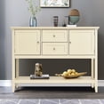 thumbnail image 3 of Patiojoy Buffet Cabinet Sideboard Wooden Console Table with 2 Storage Drawers & 2 Cabinets & Bottom Shelf Beige, 3 of 7
