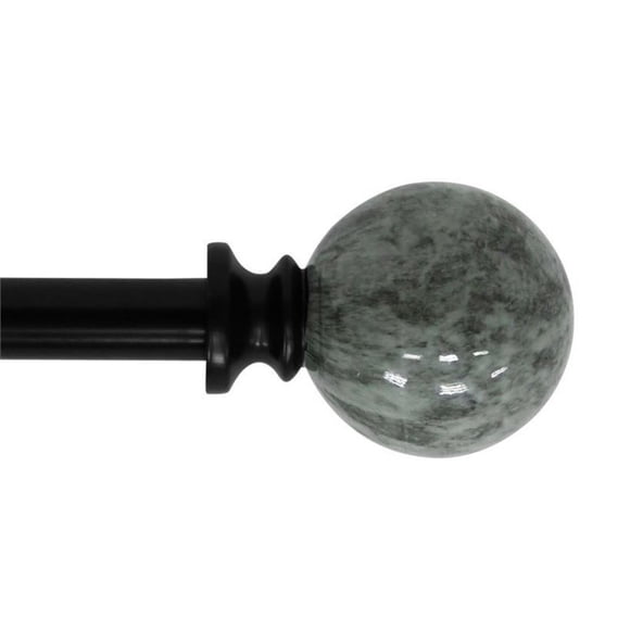 Nancy Adjustable Metal Single Curtain Rod 48" to 84"-Black