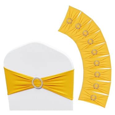 VEVOR Stretch Spandex Chair Sashes, Chair Slipcover and Stretch Chair Sash with Round Buckle, Elastic Chair Bands, Fitting Wedding
