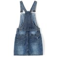 thumbnail image 2 of KIDSCOOL SPACE Baby Little Girls Skirt,Ripped Soft Strechy Denim Girls Summer Overalls Dress,Deep Blue,12-18 Months, 2 of 7