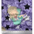 thumbnail image 1 of Soimoi Poly Georgette Fabric Star,Cloud & Sleepy Girl Print Fabric by Yard 42 Inch Wide, 1 of 3