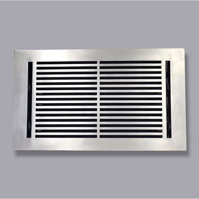 8" x 14" Floor Register Vent Cover (VR-109) – Cast Aluminum Modern Linear HVAC Grille with Damper, Powder-Coated Repaintable Finish for Floors, Walls & Ceilings – Prima Decorative Hardware