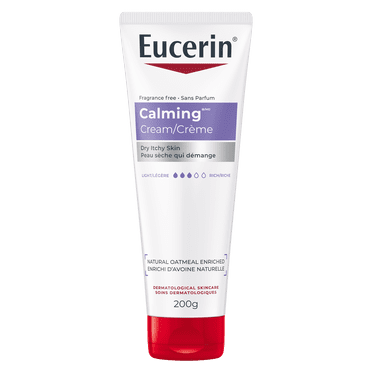 EUCERIN Calming Daily Moisturizing Cream for Itchy and Dry Skin, Dry Skin cream with Natural Oatmeal, Fragrance Free, Non-Greasy, 200g
