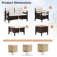 thumbnail image 4 of Costway 7PCS Patio Rattan Furniture Set Cushion Armrest Loveseat Ottoman Table, 4 of 9