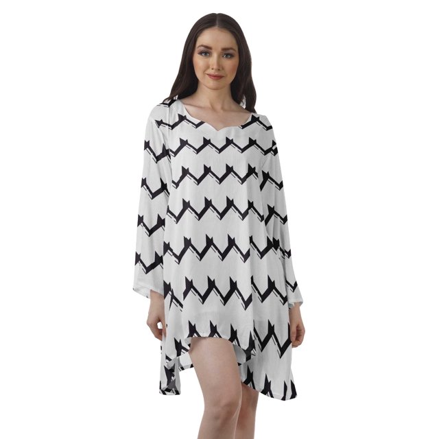 Moomaya Chemise à Manches Longues Femme Imprimée Robes Grande Taille Rayonne Tuniques Courtes