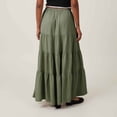 thumbnail image 3 of Besolor Maxi Skirt for Women Elastic Waist Drawstring Ruffle Tiered A-Line Summer Beach Boho Flowy Long Skirts, 3 of 4
