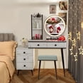 thumbnail image 3 of Costway Vanity Makeup Table Set 3-Color Dimmable Human Body Induction LED Light White, 3 of 10