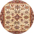 thumbnail image 1 of Ahgly Company Indoor Round Abstract Fire Brick Red Abstract Area Rugs, 3' Round, 1 of 6