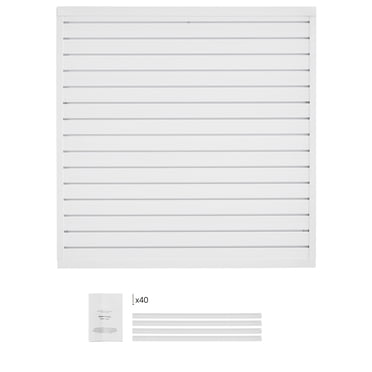 KFFKFF Slat Wall Paneling, 4 x 4 ft, PVC Garage Slatwall with Modular Design, White Slat Wall Easy-to-Install Adjustable Slatwall Panel with Coupling Structure & DIY Cutting