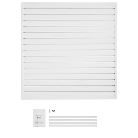 KFFKFF Slat Wall Paneling, 4 x 4 ft, PVC Garage Slatwall with Modular Design, White Slat Wall Easy-to-Install Adjustable Slatwall Panel with Coupling Structure & DIY Cutting