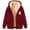 Wine, variant on LOVZFMLL Winter Jackets for Women Fashionable Printed Fleece Hooded Sweatshirt Jacket