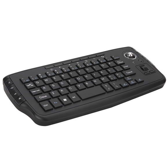 E30 2.4GHz Clavier Sans Fil avec Trackball Souris Molette de Défilement Télécommande pour Android TV BOÎTE Smart TV PC Portable Noir