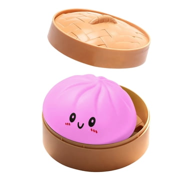 Dumpling Fidget Toys,Giant Glitter Dumpling,Dumpling Squishy Stress Ball Colorful Dumplings Stress Balls Fidget Sensory Toy,Squeeze Dough Ball Stress Relief Hand Toys with Food Steamer Toys