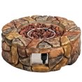 thumbnail image 1 of Gymax 28-inch Stone Gas Fire Pit 40,000 BTU Propane Patio Yard w/ Lava Rocks, 1 of 10