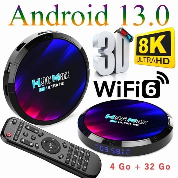 Android TV Box, iptv box Android 13.0 TV Box 4GB RAM/32GB ROM smart media player 2.4GHz/5.0GHz WiFi BT5.0 8K 3D Smart TV Box