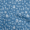 thumbnail image 1 of oneOone Rayon Teal Blue Fabric Asian Floral Block Sewing Craft Projects Fabric Prints by Yard 56 Inch Wide, 1 of 4