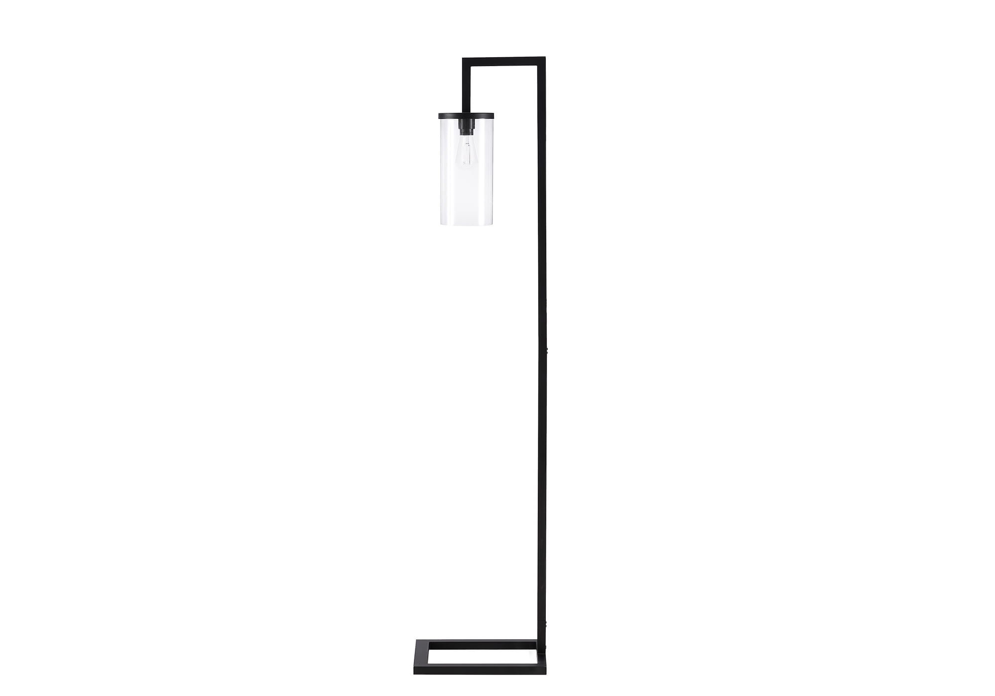 Monarch Specialties - Luminaire, 68"H, Lampadaire, Métal Noir, Abat-Jour En Verre, Contemporain