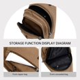 thumbnail image 4 of Mens Retro Fashion Solid Color Canvas Crossbody Bag Durable Stylish Perfect for Travel Daily Use,Brown, 4 of 6