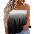thumbnail image 1 of Women‘s Strapless Tank Tops Sleeveless Pleated Gradient Color Ladies Summer Boho Print Loose Fit Pullover, 1 of 6