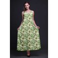 thumbnail image 2 of Bimba Robe Maxi à Bretelles Spaghetti Sans Manches pour Femmes en Rayonne à Imprimé Feuilles, Coupe Évasée - Medium, 2 of 5