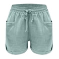 thumbnail image 4 of Timegard Womens Lounge Shorts Cotton Linen Elastic Waisted Drawstring Summer Loose Shorts with Pockets, 4 of 5