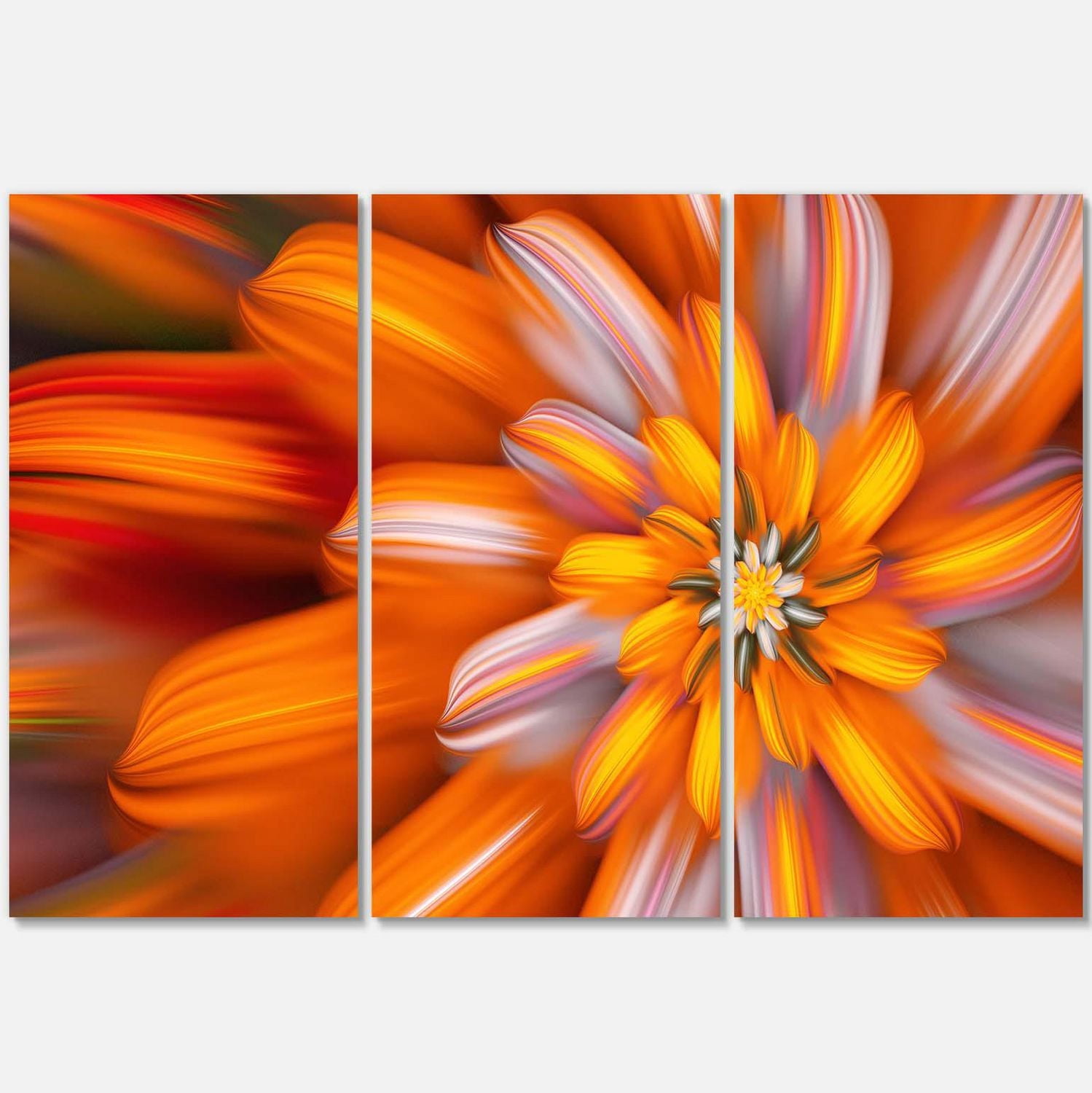 Designart Fleur fractale orange massive Art mural sur toile