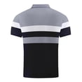 thumbnail image 4 of Dagugfen Shirts for Men Summer Button Lapel V Neck Short Sleeve Strip Slim Breathable Work Casual Tops, 4 of 7
