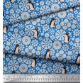 thumbnail image 3 of Soimoi Poly Georgette Fabric Floral & Penguin Ocean Decor Fabric Printed Yard 42 Inch Wide, 3 of 3