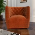 thumbnail image 4 of Allora Chaise Pivotante en Velours Style Mid-Century Modern Orange Brûlé, 4 of 6